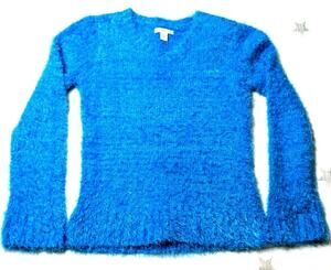 Fluff It Up! Brilliant Blue PIPER Fuzzy Pullover SUPER Soft Fluffy Sweater XL